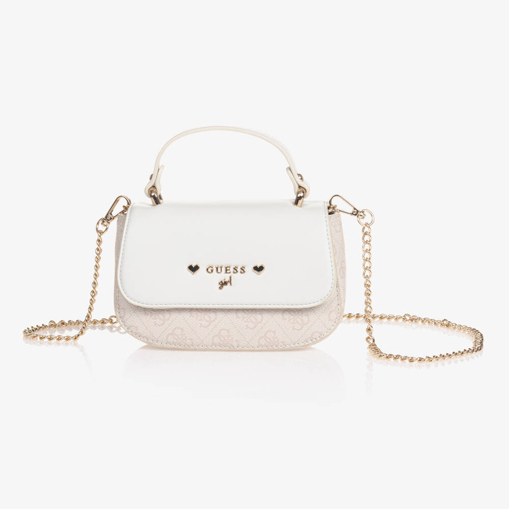 Guess-Girls Ivory Faux Leather Handbag (18cm) | Childrensalon Outlet