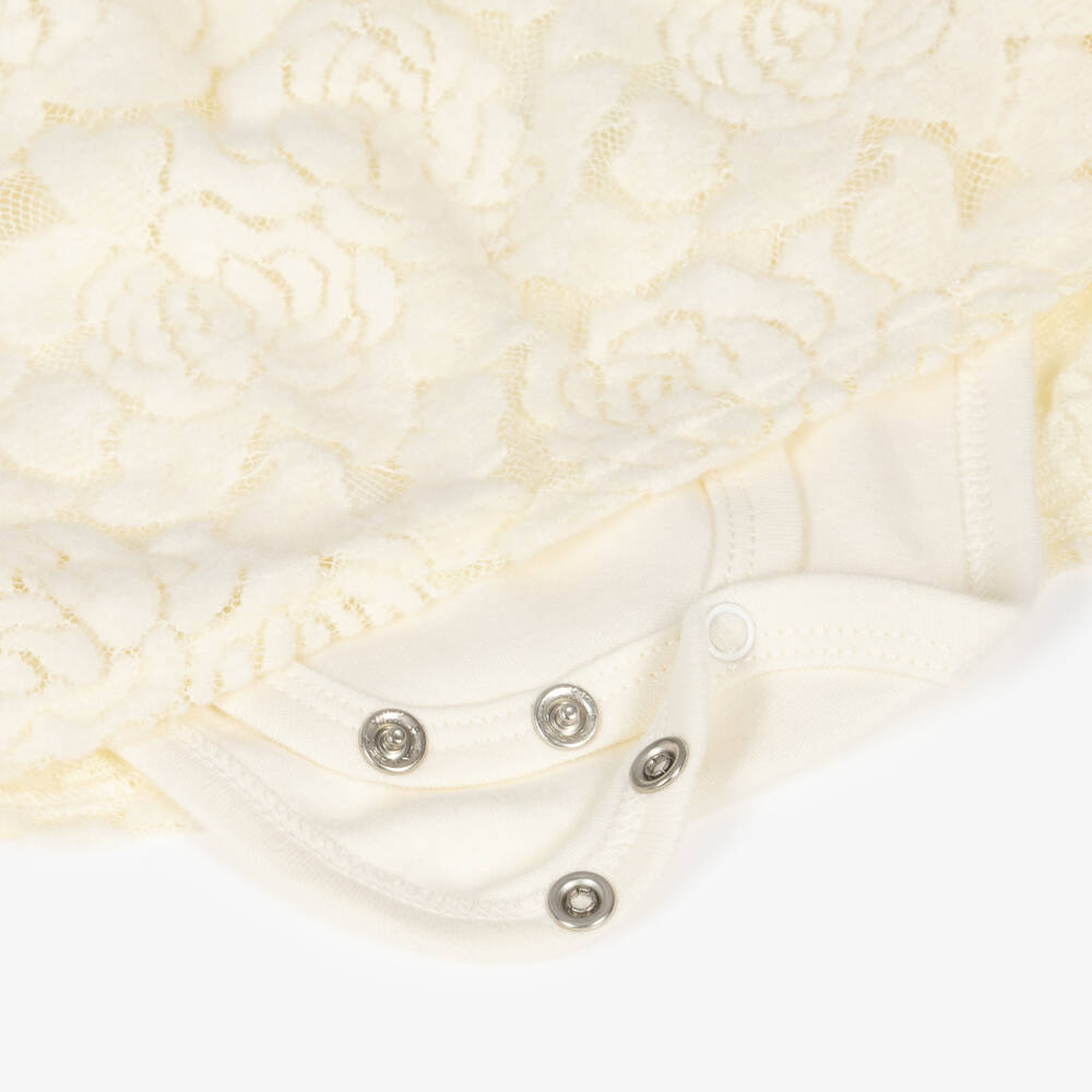 Guess-Girls Ivory Floral Cotton Dress | Childrensalon Outlet