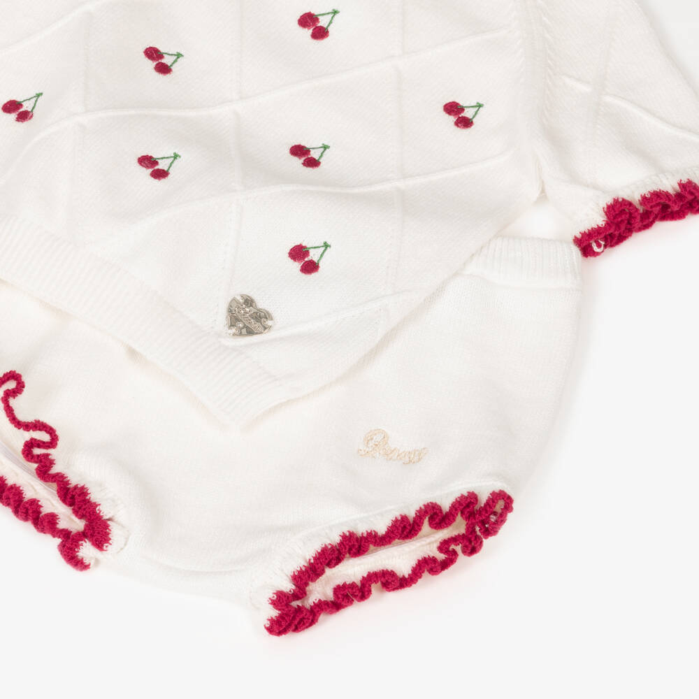 Guess-Girls Ivory Knit Cherry Outfit | Childrensalon Outlet
