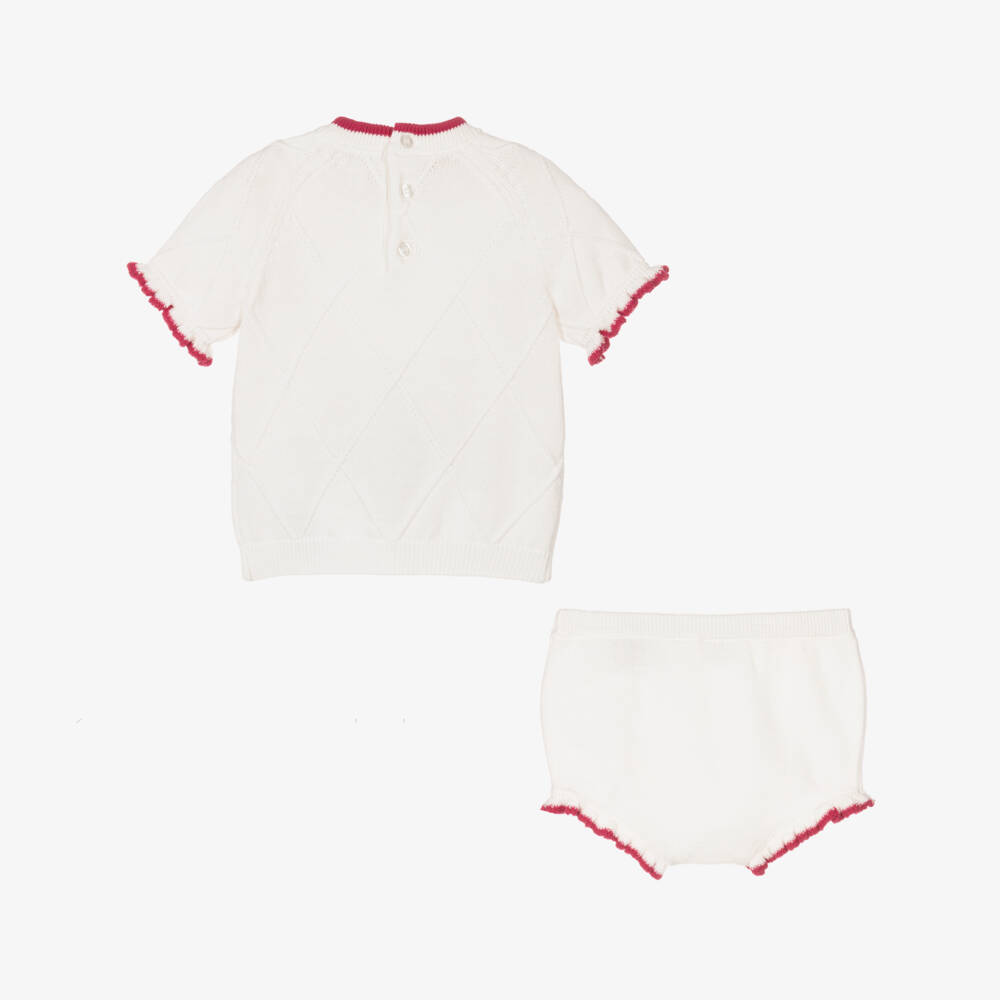 Guess-Girls Ivory Knit Cherry Outfit | Childrensalon Outlet