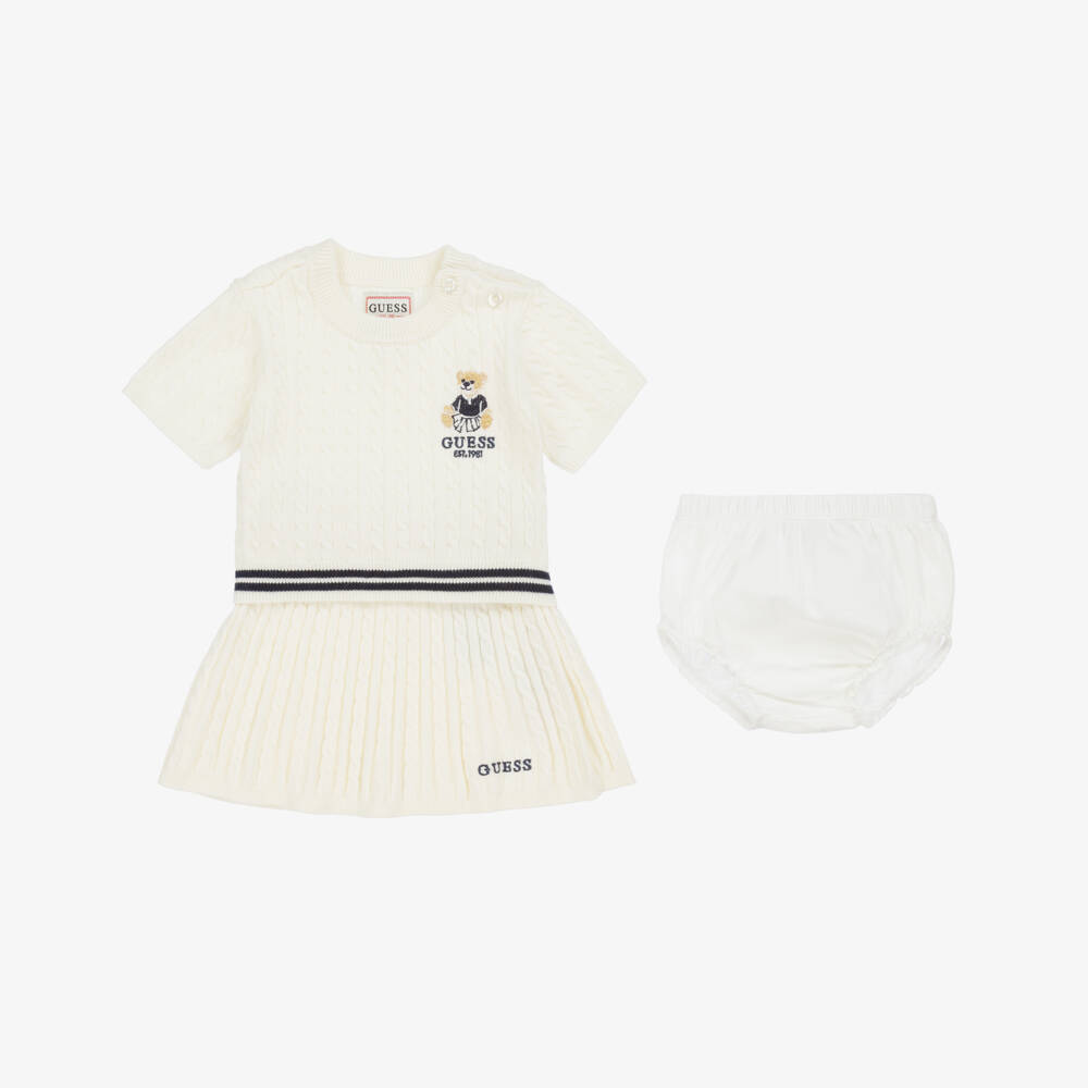 Guess-Girls Ivory Knit Ensemble with Skirt | Childrensalon Outlet