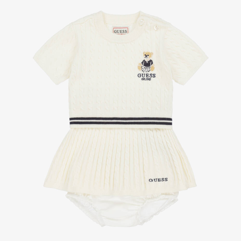 Guess-Girls Ivory Knit Ensemble with Skirt | Childrensalon Outlet