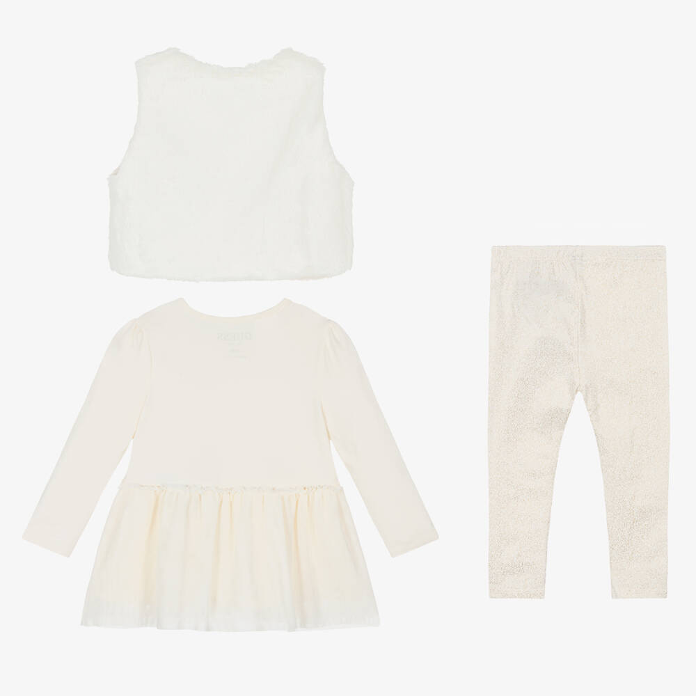 Guess-Girls Ivory Leggings Outfit Set | Childrensalon Outlet