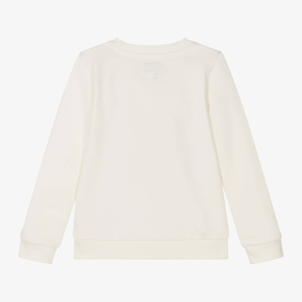 Guess-Girls Ivory Logo Jumper | Childrensalon Outlet