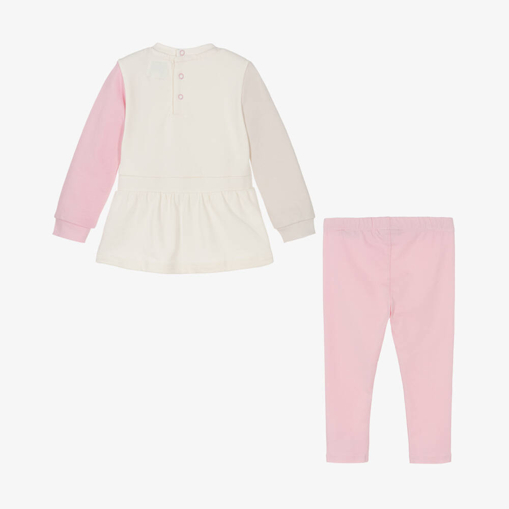 Guess-Girls Ivory & Pink Jersey Ensemble | Childrensalon Outlet