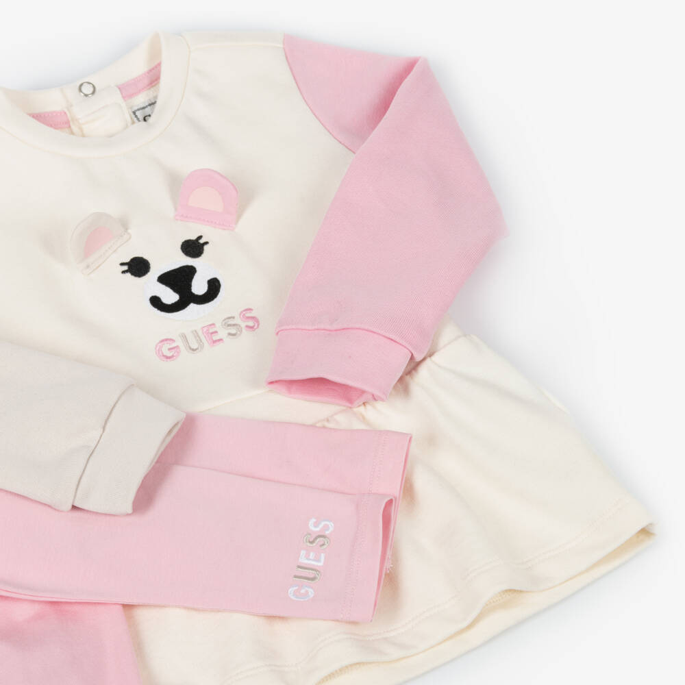Guess-Girls Ivory & Pink Jersey Ensemble | Childrensalon Outlet