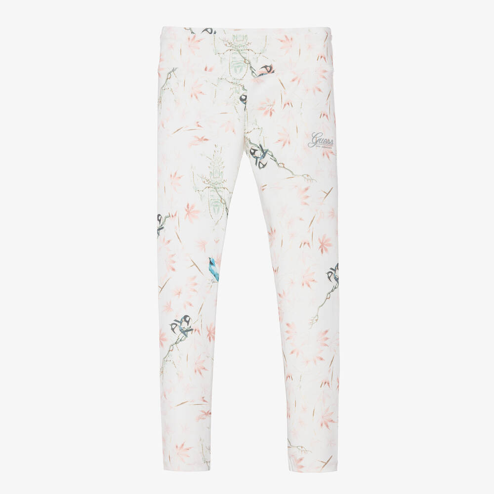 Guess - Girls Ivory & Pink Leggings | Childrensalon