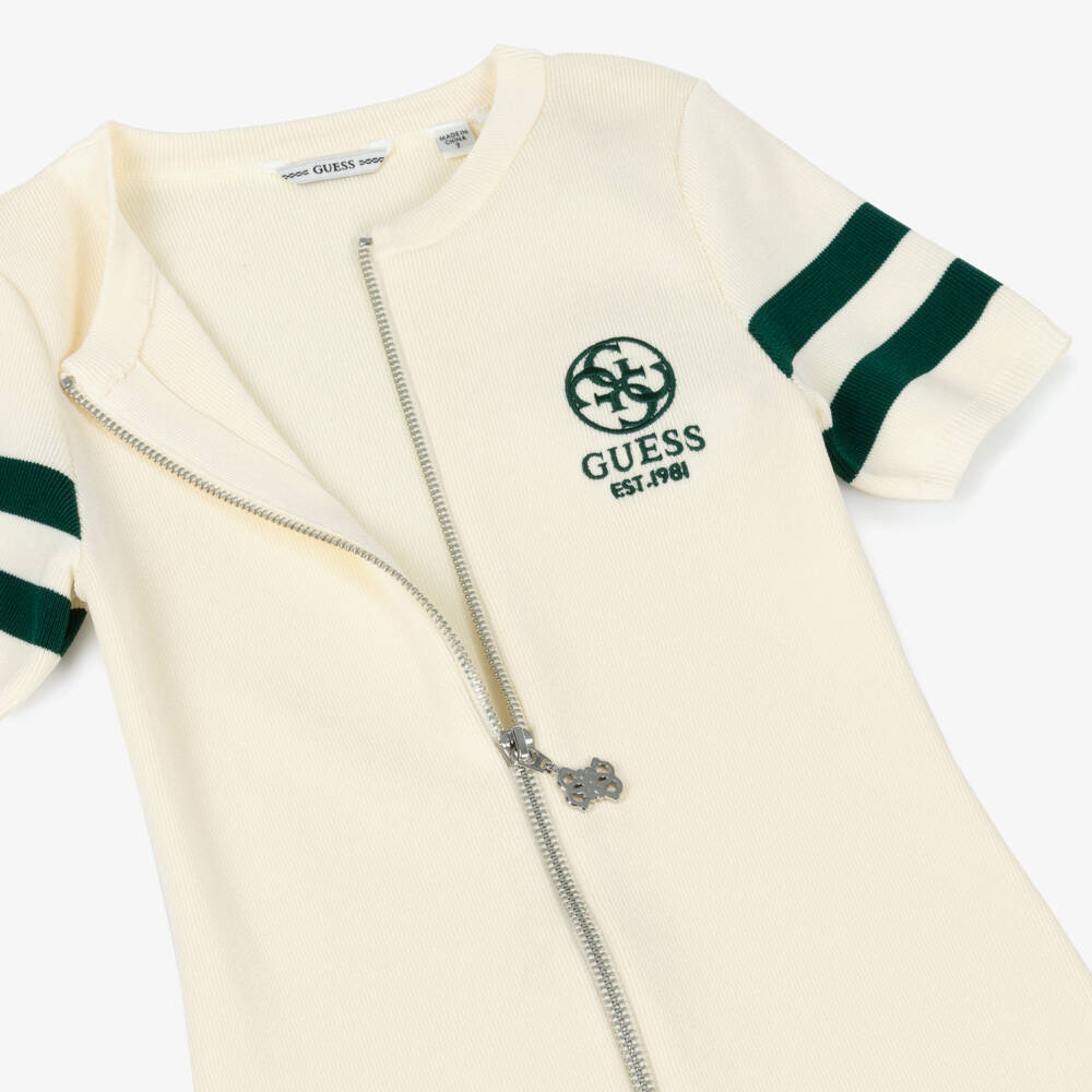 Guess-Girls Ivory Ribbed Knit Dress | Childrensalon Outlet