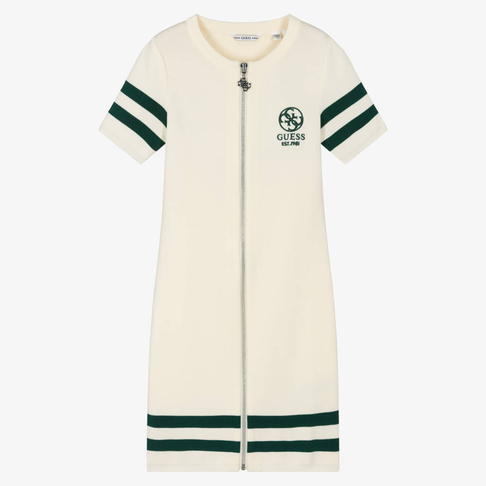 Guess-Girls Ivory Ribbed Knit Dress | Childrensalon Outlet