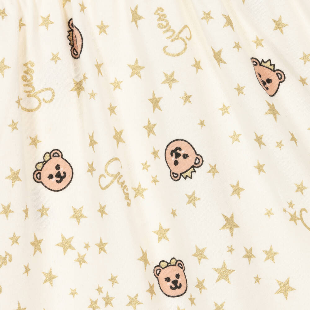 Guess-فستان قطن تيدي لون عاجي للمولودات | Childrensalon Outlet