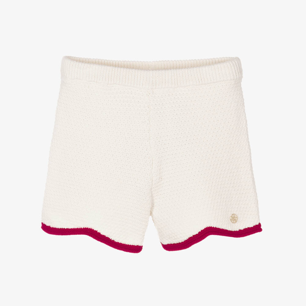 Guess-Girls' Ivory Textured Knit Shorts | Childrensalon Outlet