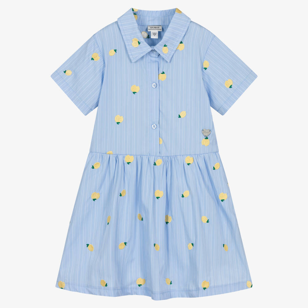 Guess-Girls Lemon Print Pink Dress | Childrensalon Outlet