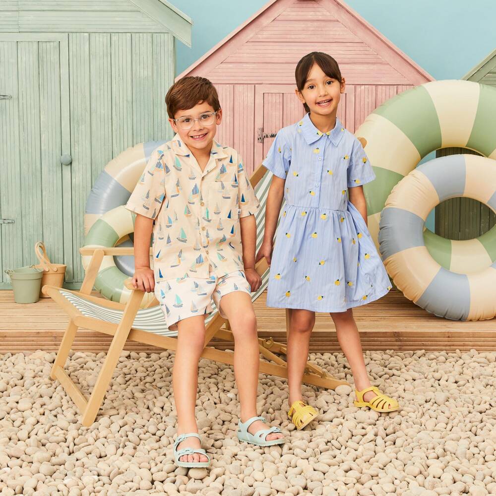 Guess-Girls Lemon Print Pink Dress | Childrensalon Outlet