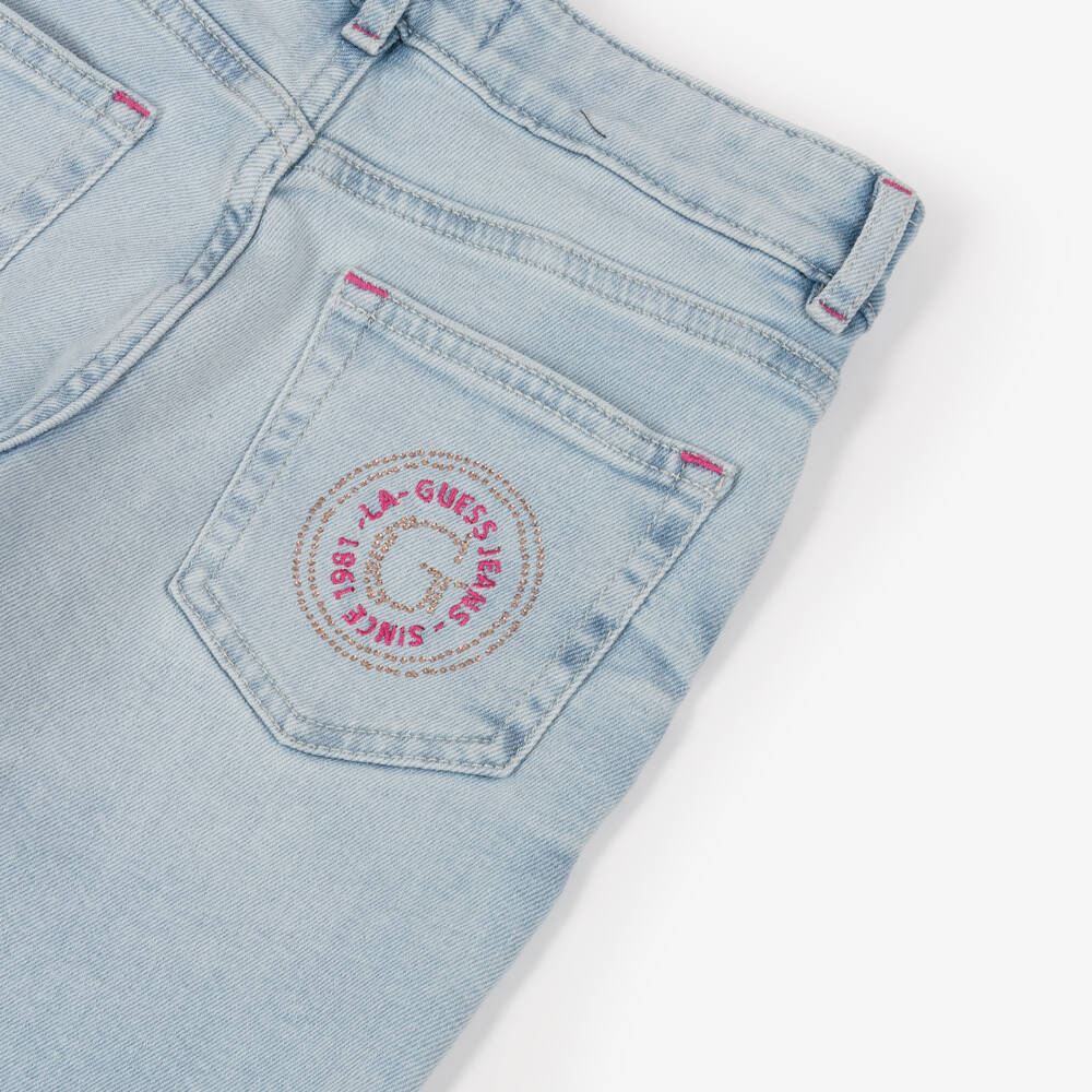 Guess-Girls Light Blue Straight Denim Trousers | Childrensalon Outlet