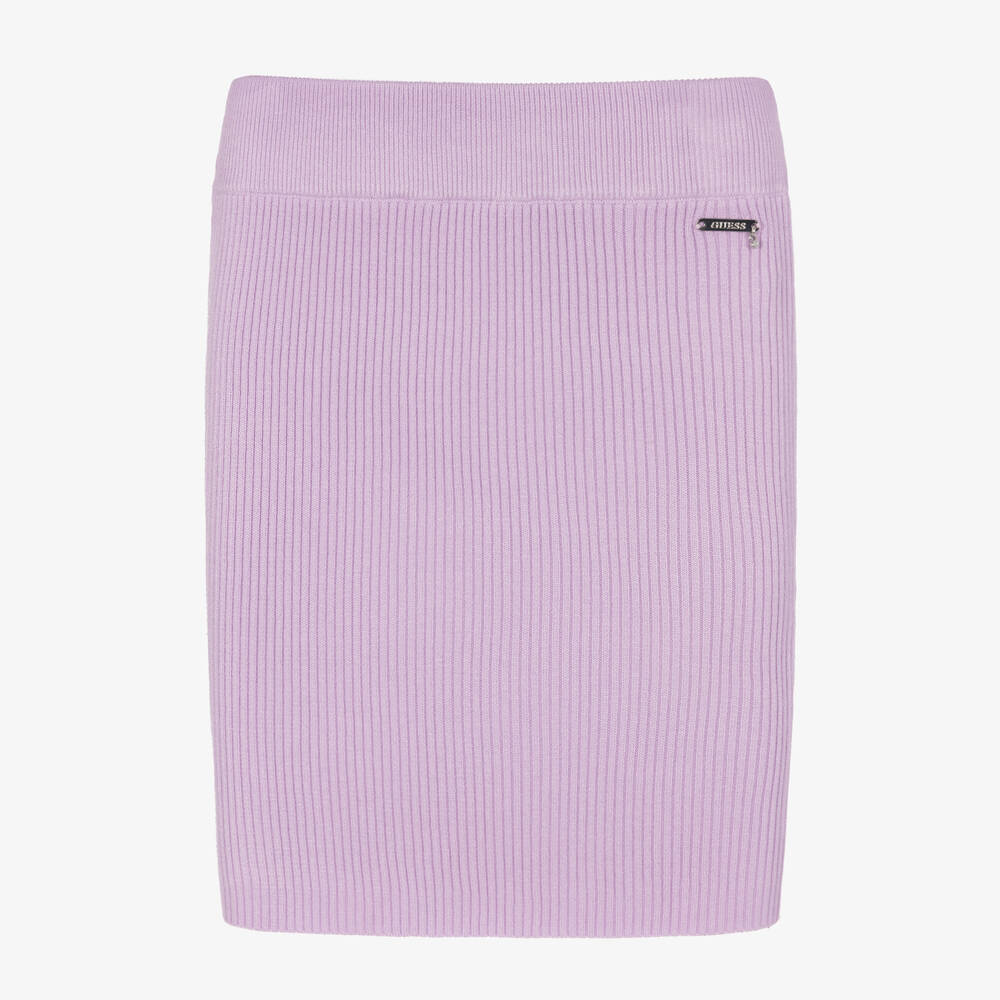 Guess - Girls Lilac Ribbed Skirt | Childrensalon