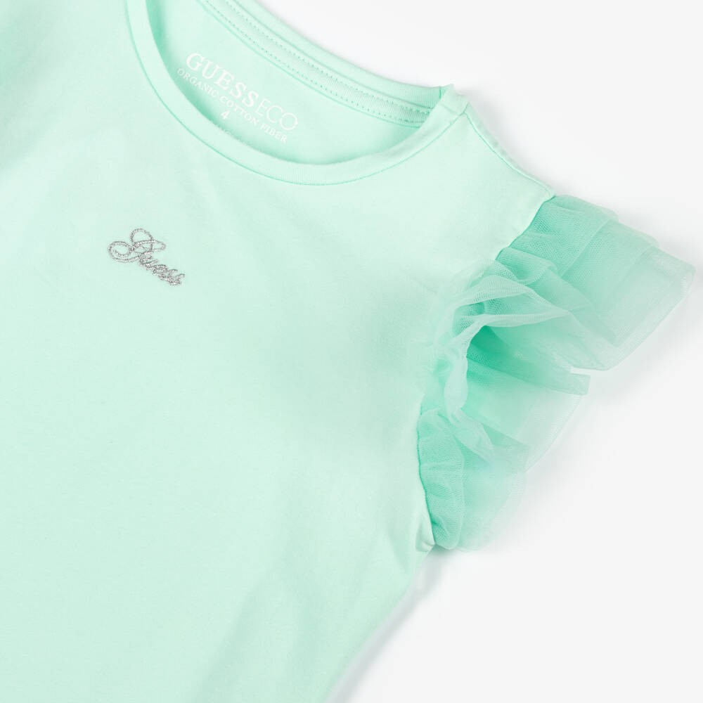 Guess-Girls Mint Flutter-Sleeve Tee | Childrensalon Outlet