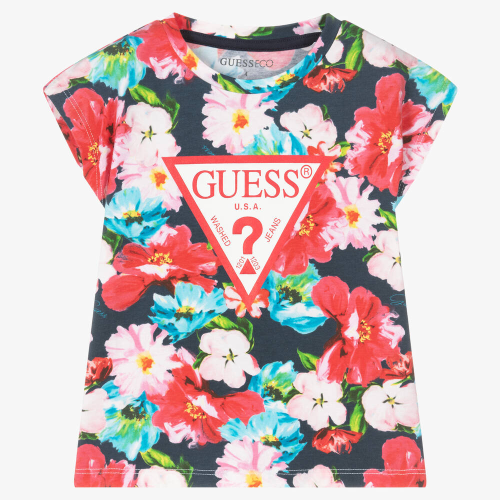 Guess - Girls Multicoloured Cotton T-Shirt | Childrensalon