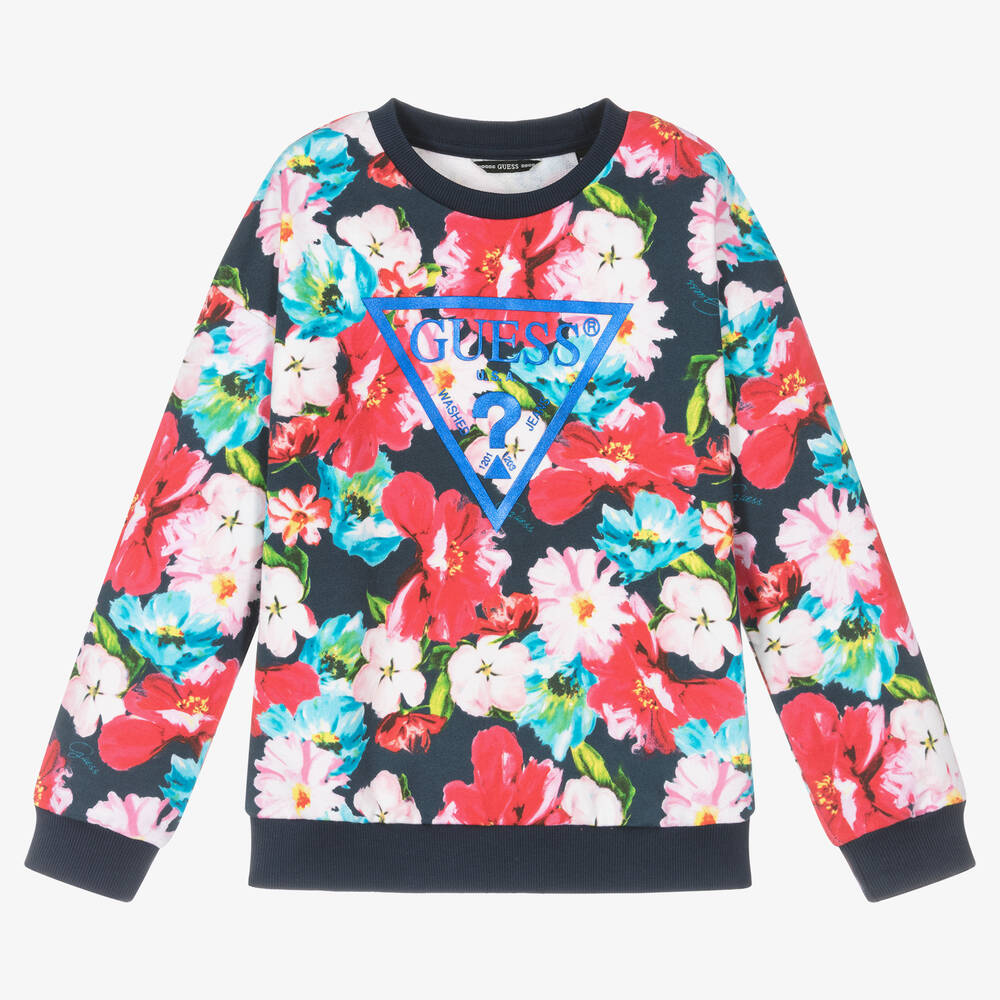 Guess - Girls Multicoloured Floral Sweatshirt | Childrensalon