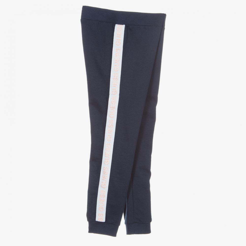 Guess-Girls Navy Blue Cotton Joggers | Childrensalon Outlet