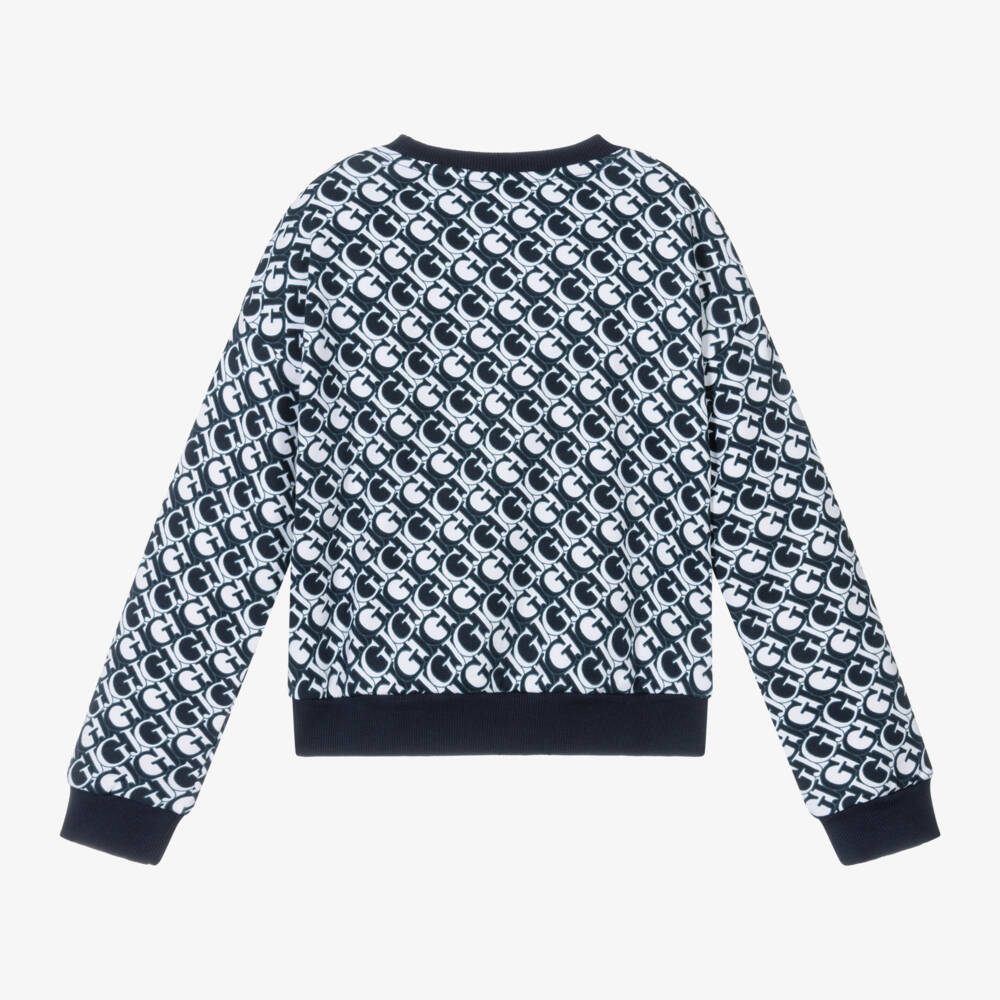 Guess-Girls Navy Blue Cotton Sweatshirt | Childrensalon Outlet