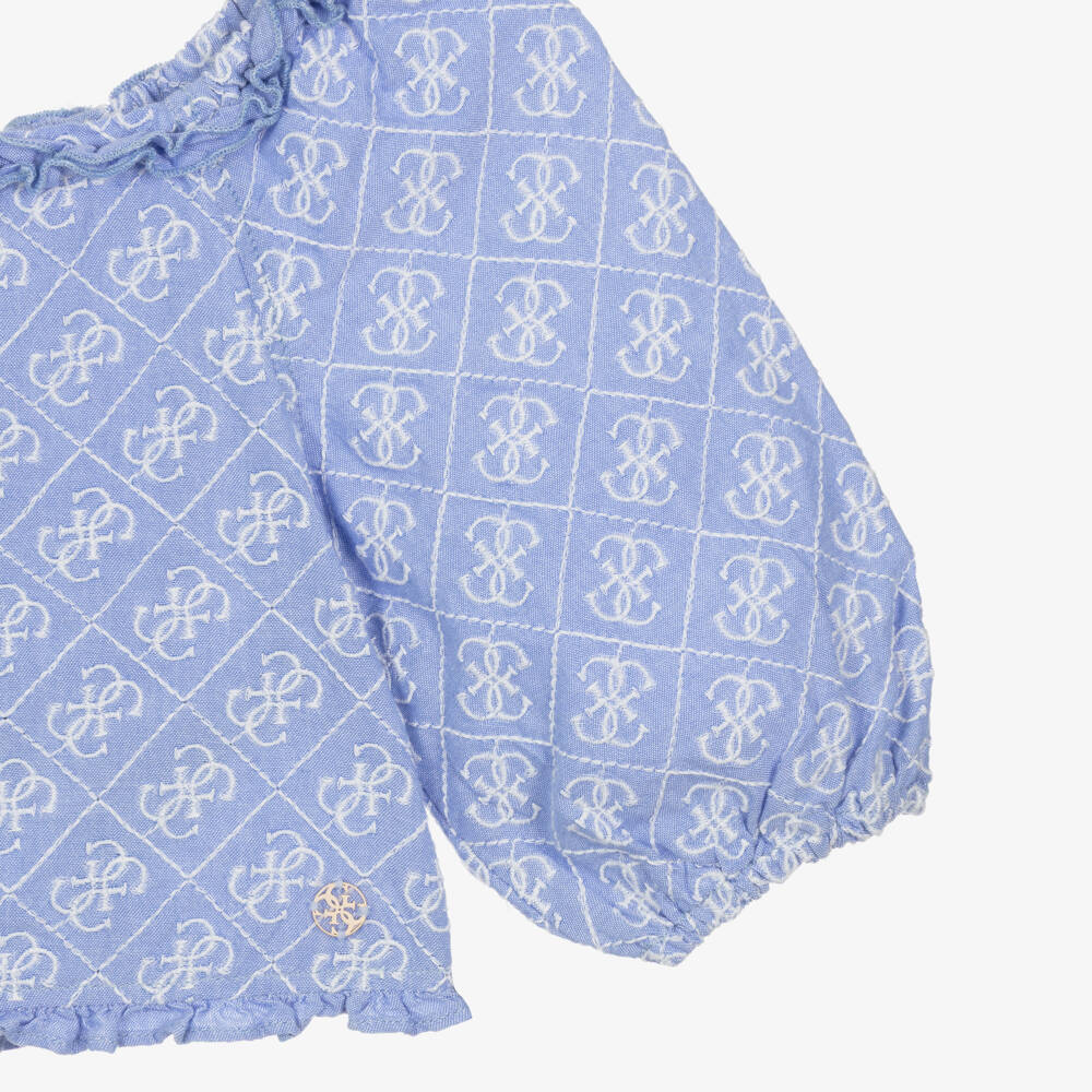 Guess-Girls Navy Blue Patterned Top | Childrensalon Outlet