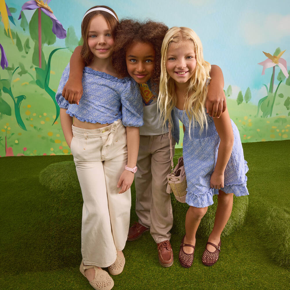 Guess-Girls Navy Blue Patterned Top | Childrensalon Outlet