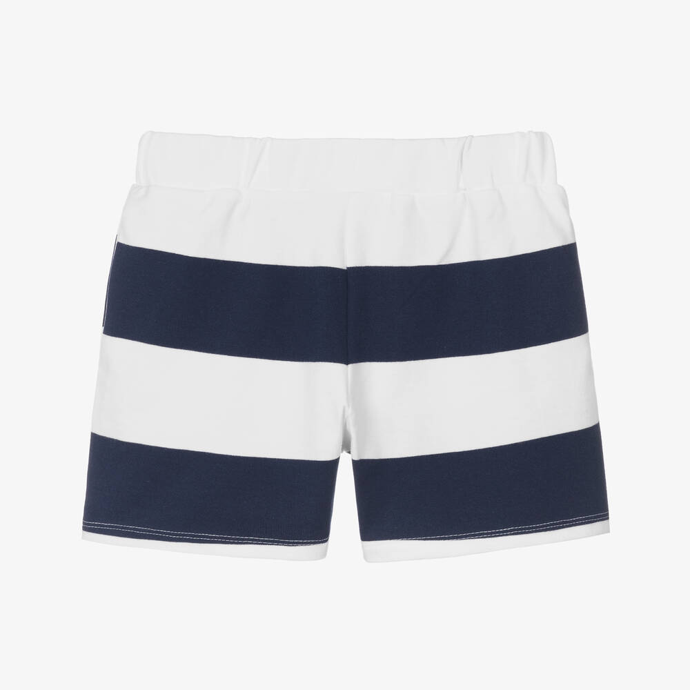 Guess-Синие хлопковые шорты в полоску для девочек | Childrensalon Outlet