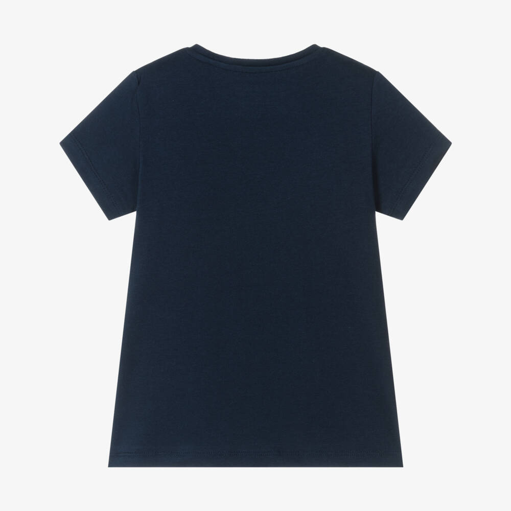 Guess-Girls Navy Tee with Heart Motif | Childrensalon Outlet