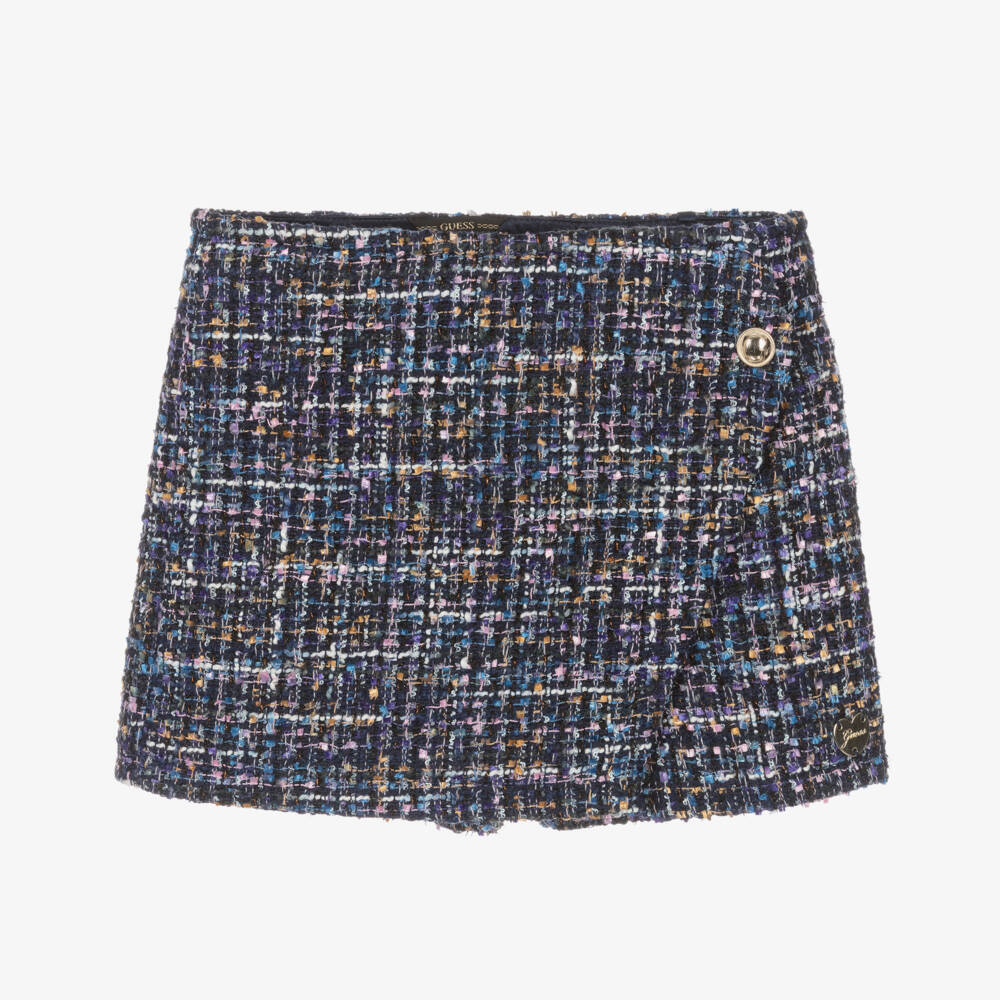 Guess-Girls Navy Tweed Skirt Shorts | Childrensalon Outlet