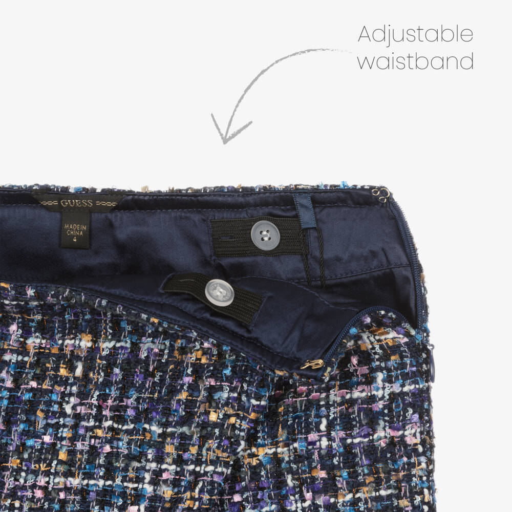 Guess-Girls Navy Tweed Skirt Shorts | Childrensalon Outlet