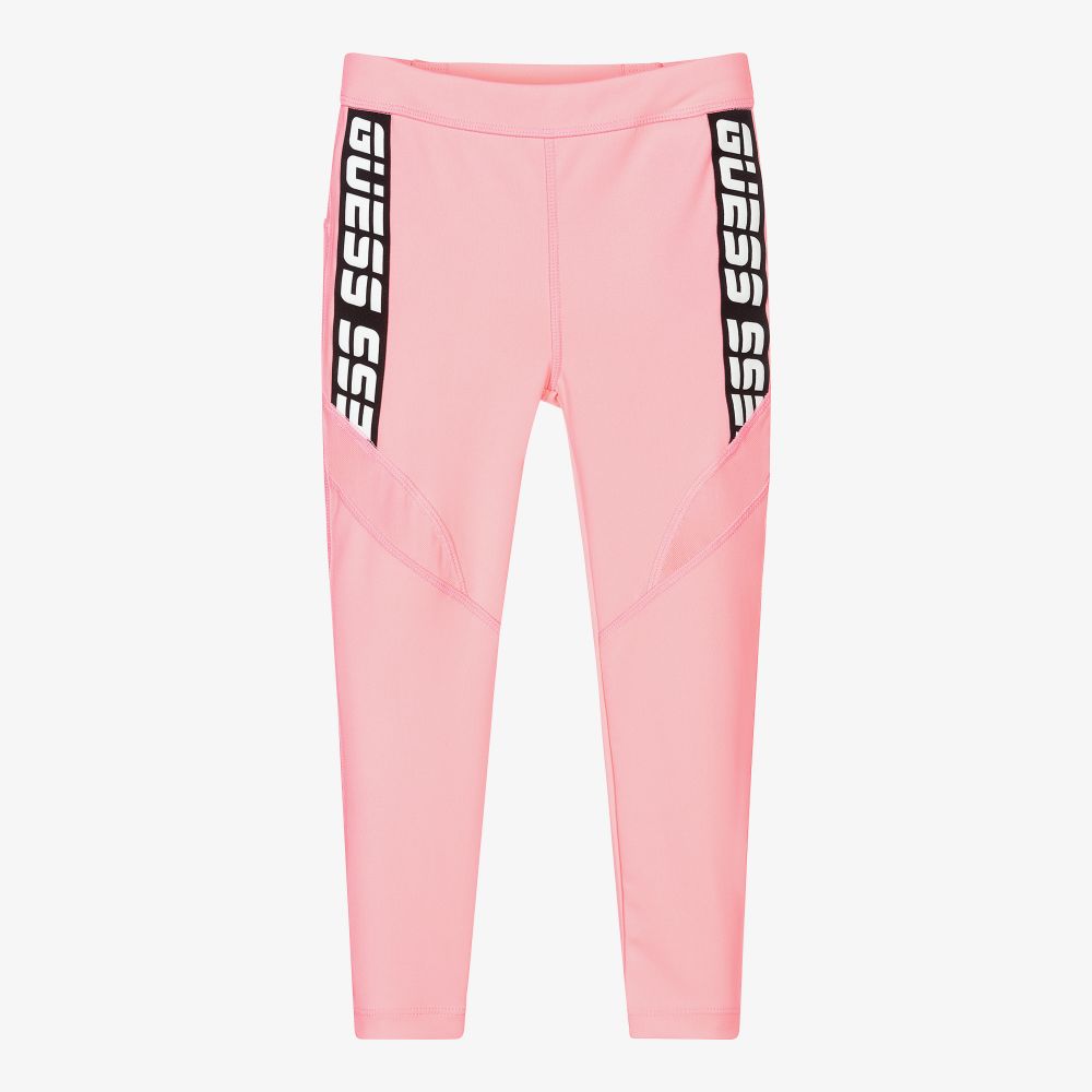Guess-Girls Neon Pink Logo Leggings | Childrensalon Outlet