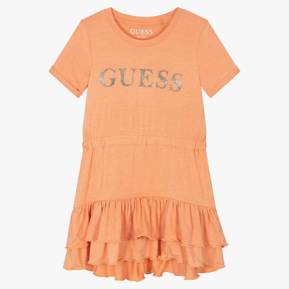 Guess Girls Orange Jersey Dress Childrensalon Outlet