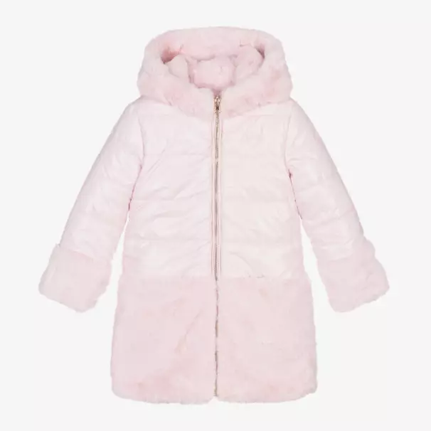 Guess-Girls Pale Pink Reversible Coat | Childrensalon Outlet