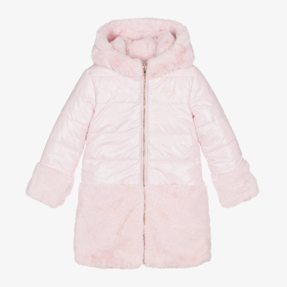 Guess-Girls Pale Pink Reversible Coat | Childrensalon Outlet