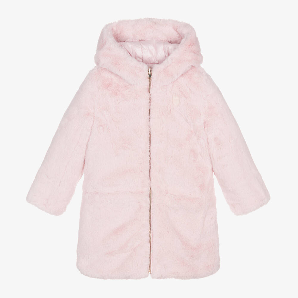 Guess-Girls Pale Pink Reversible Coat | Childrensalon Outlet