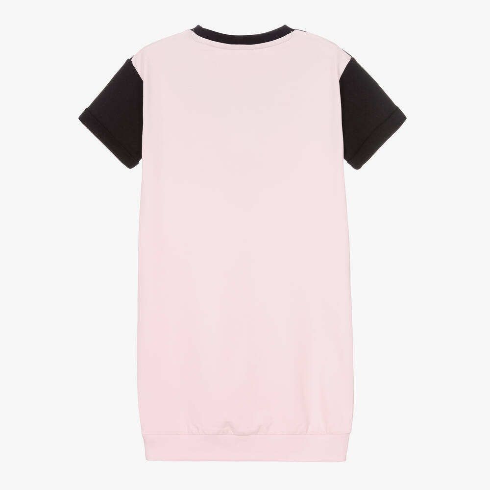 Guess-Girls Pink & Black Cotton Dress | Childrensalon Outlet