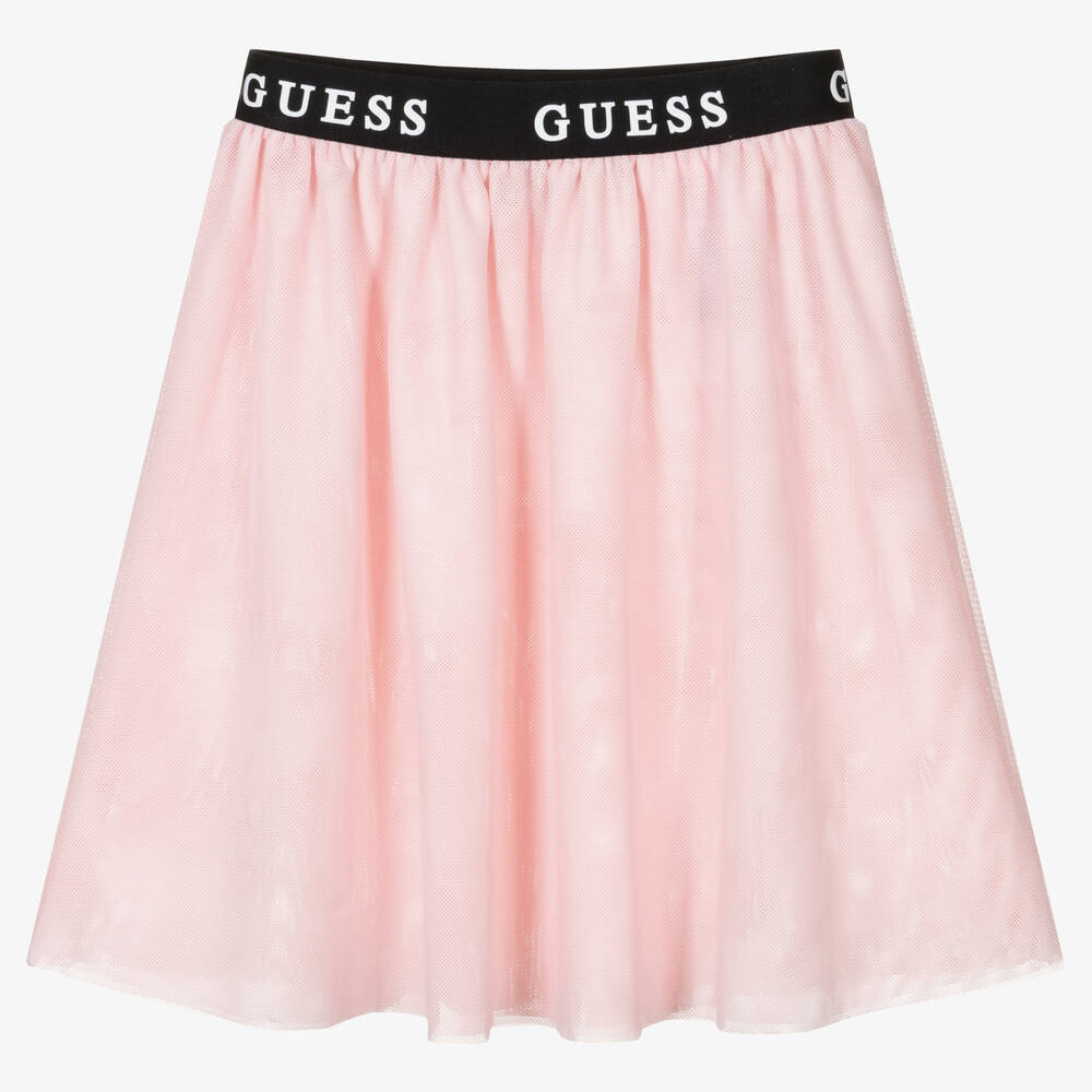 Guess - Girls Pink & Black Mesh Skirt | Childrensalon
