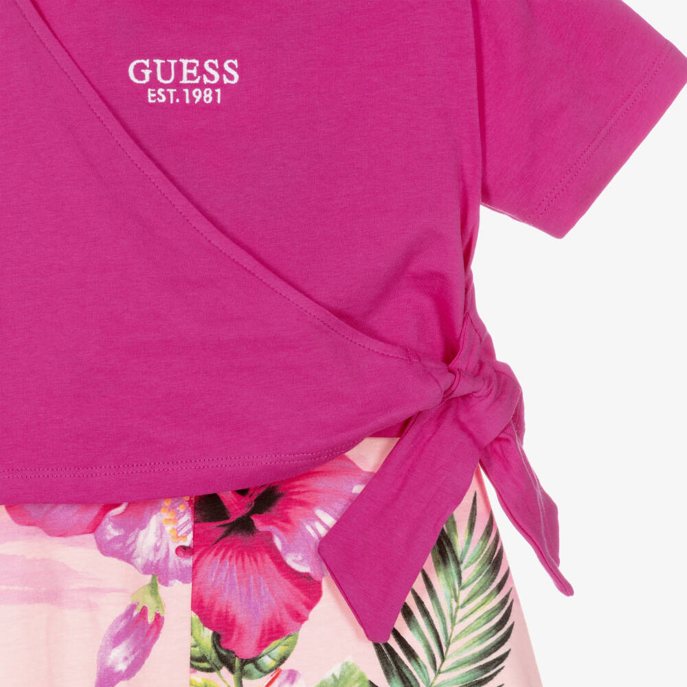 Guess-Girls Pink Blossom Tiered Dress | Childrensalon Outlet