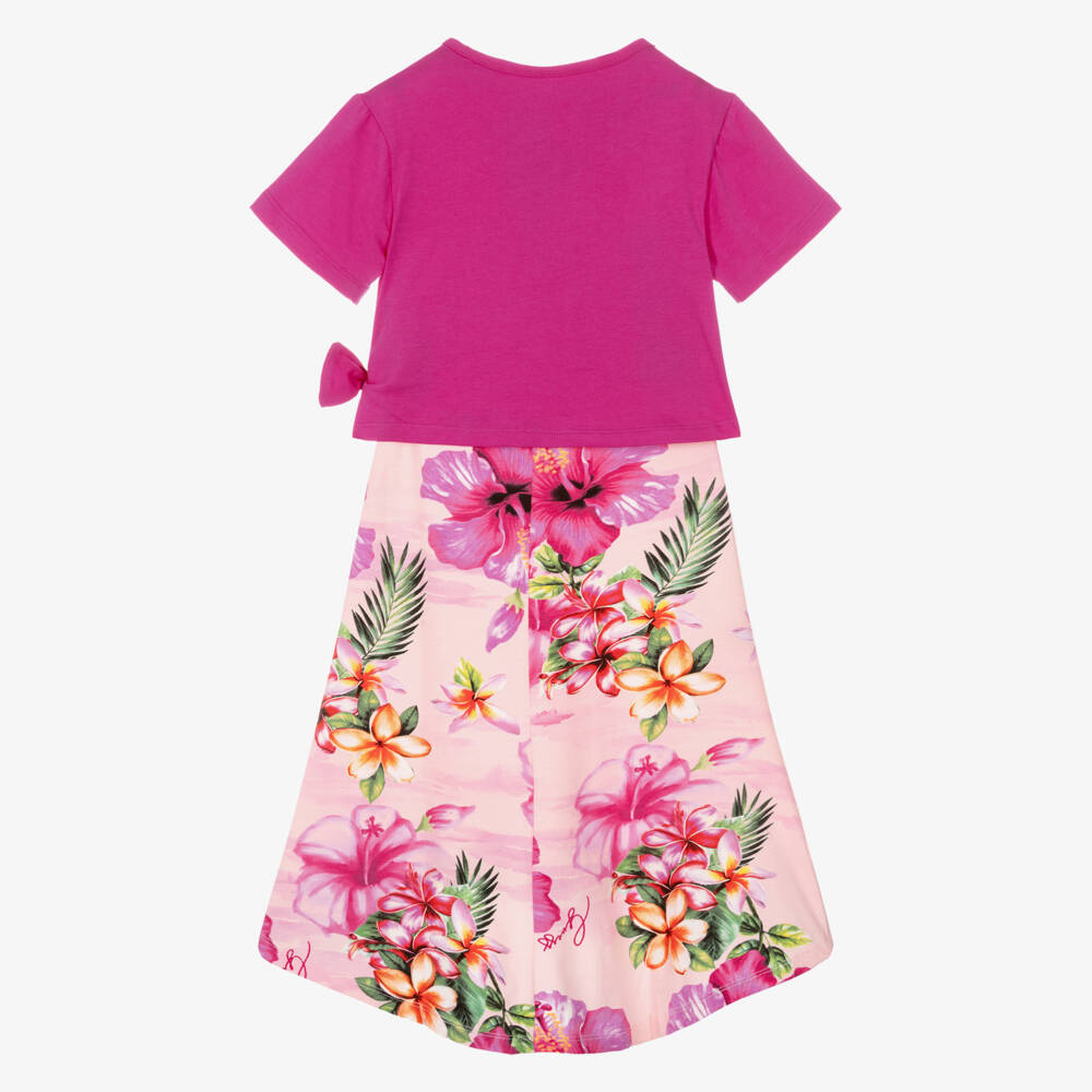 Guess-Girls Pink Blossom Tiered Dress | Childrensalon Outlet