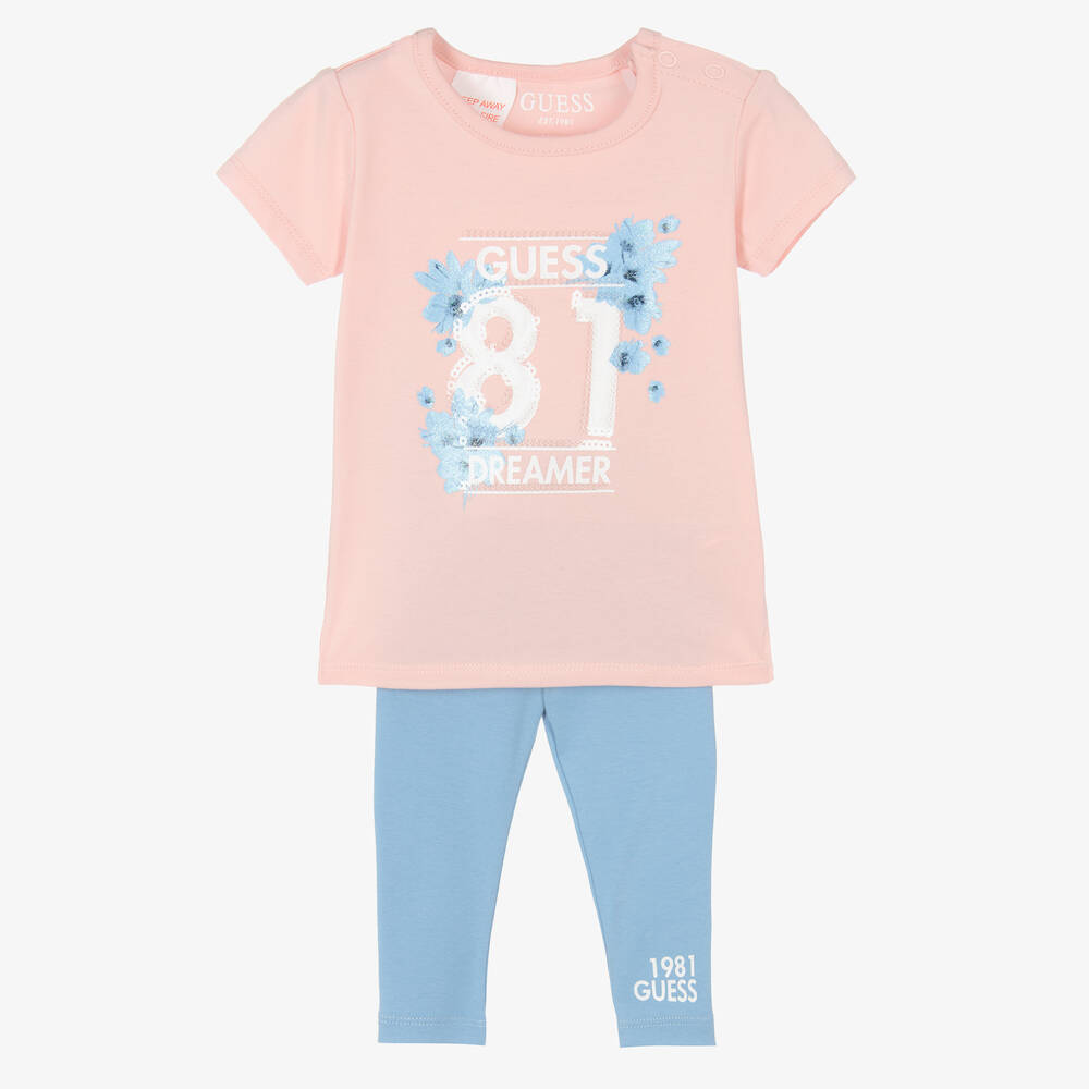 Pink and blue guess shirt best sale