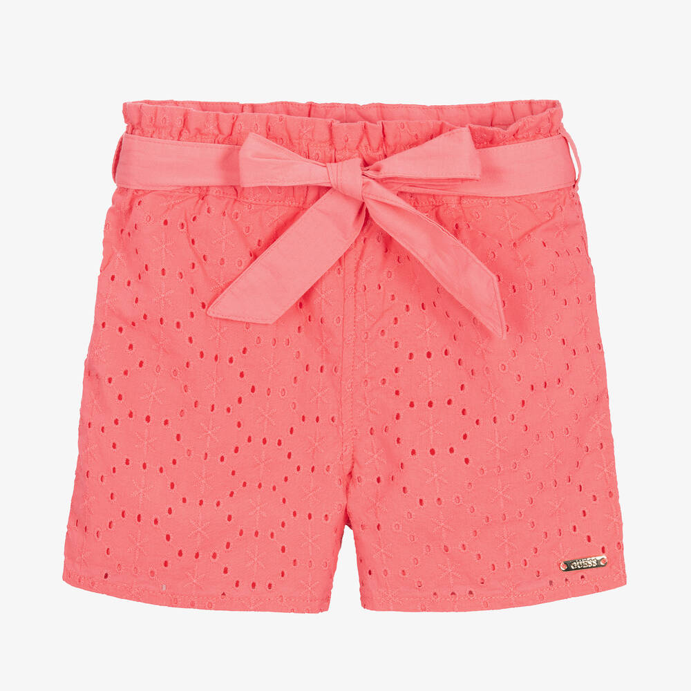 Guess - Short rose à broderie anglaise | Childrensalon