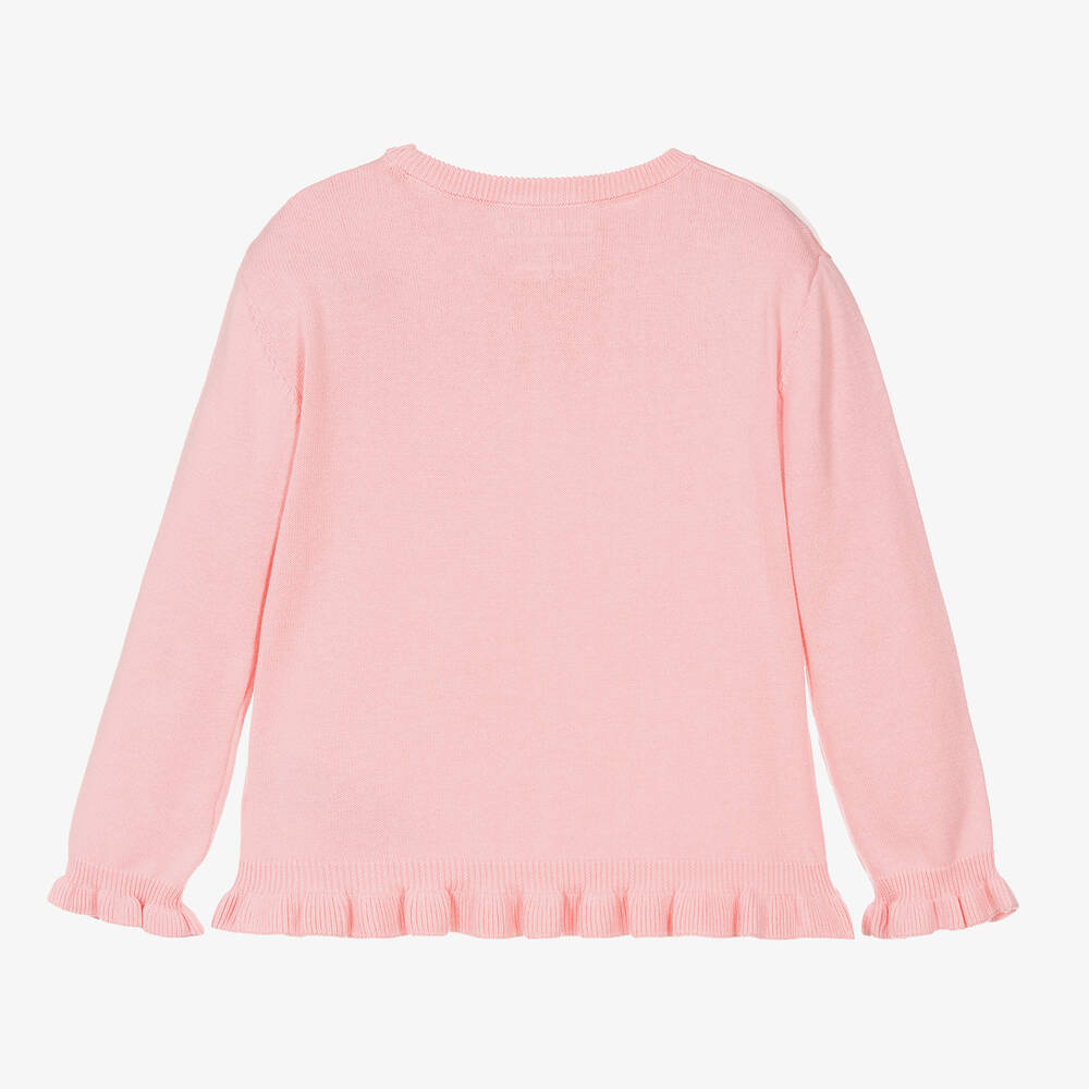 Guess-Girls Pink Cotton Knit Sweater | Childrensalon Outlet