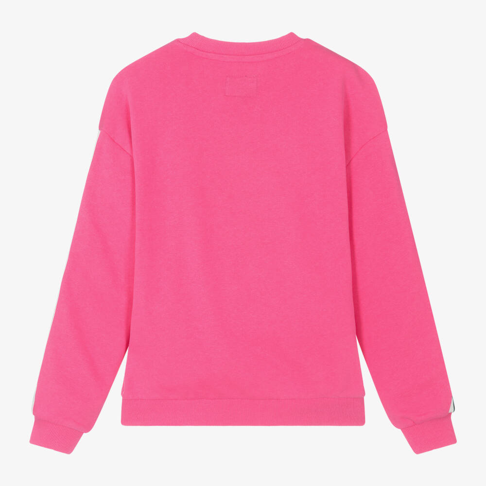 Guess-سويتشيرت بشعار GJ قطن لون زهري للبنات | Childrensalon Outlet