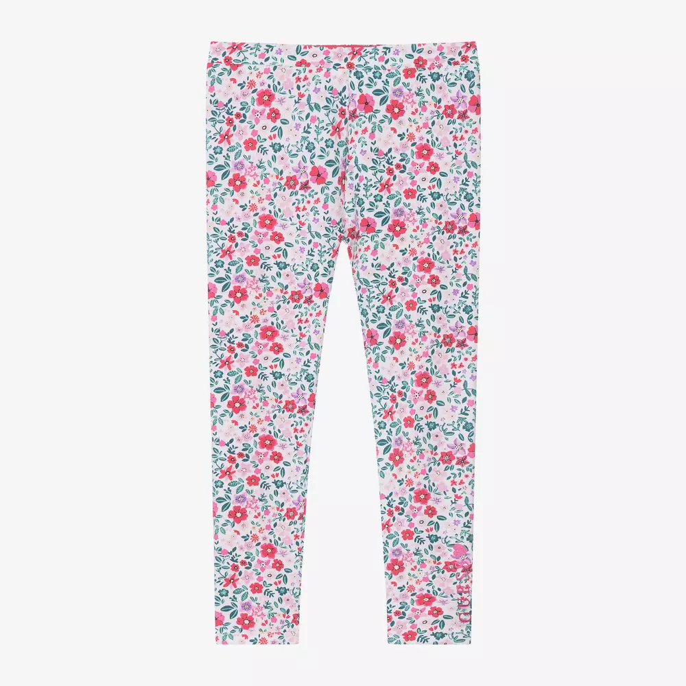 Guess-Girls Pink Cotton Reversible Leggings | Childrensalon Outlet