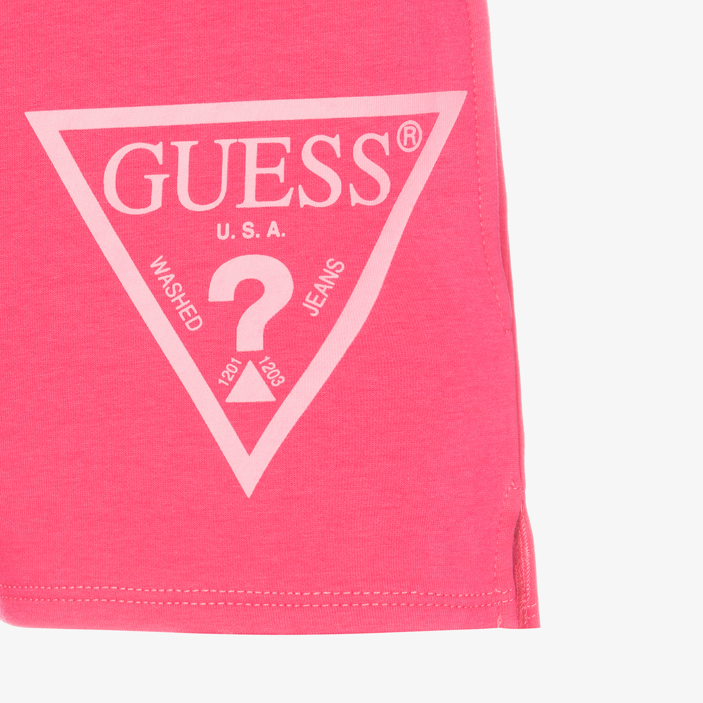 Guess-Girls Pink Cotton Shorts | Childrensalon Outlet