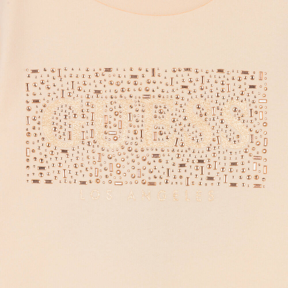 Guess-سويتشيرت قطن لون زهري للبنات | Childrensalon Outlet