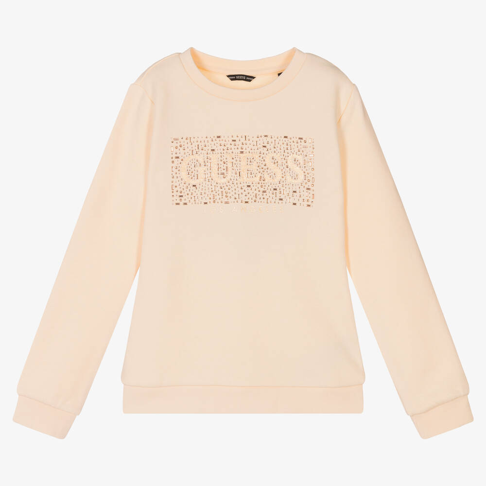 Guess - Girls Pink Cotton Sweatshirt | Childrensalon