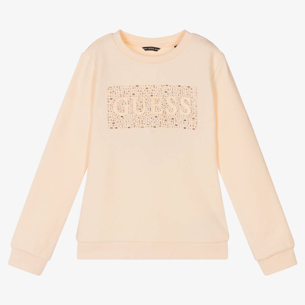 Guess - Sweat rose en coton Fille | Childrensalon