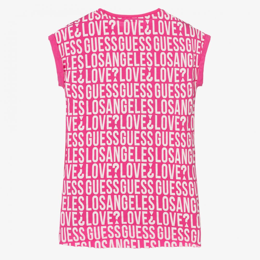 Pink guess t shirt top