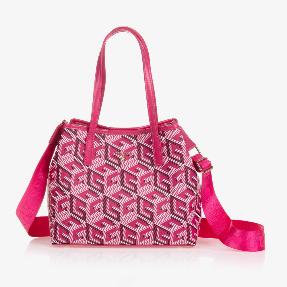Guess - Girls Pink Faux Leather Handbag (27cm) | Childrensalon